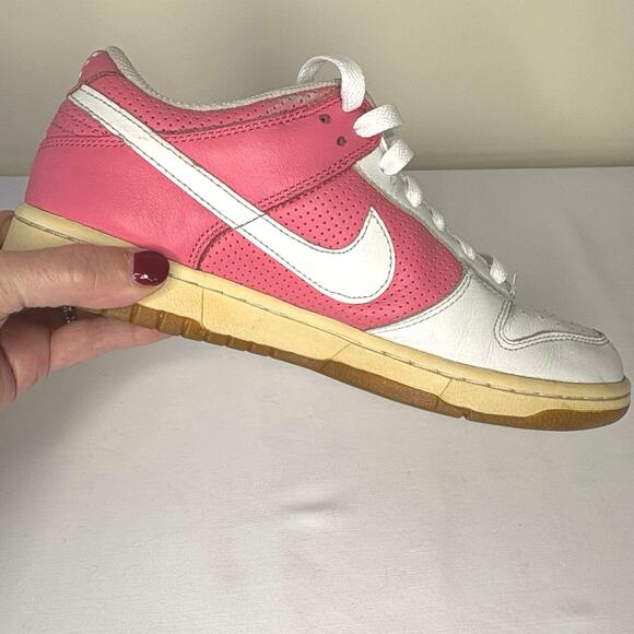 Nike Dunk Low Women’s Sneakers White Flamingo Pink Size 8 Retro Casual Shoes - Picture 6 of 11